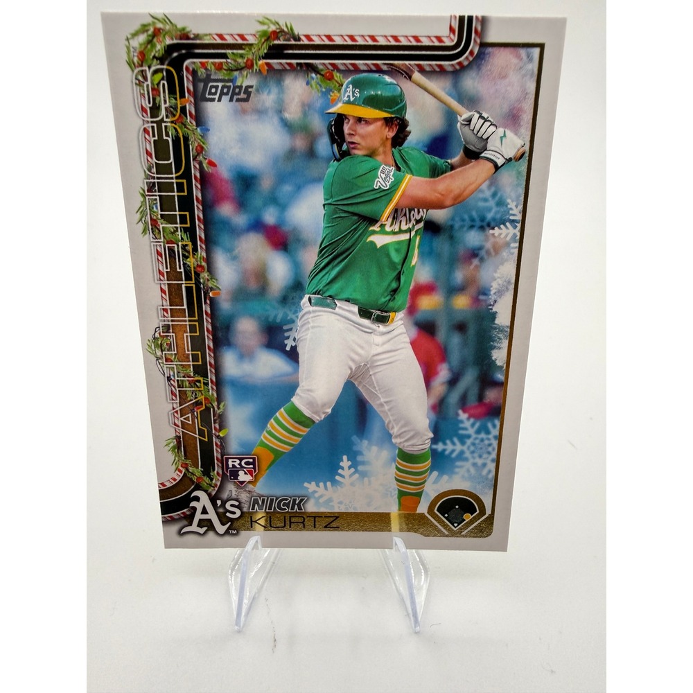 2025 Topps Holiday Nick Kurtz Rookie Card H40 Oakland Athletics RC Baseball